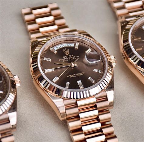 rolex brown rose gold